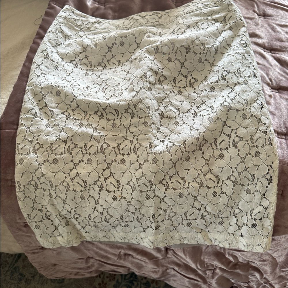Apt. 9 Cream Floral Lace Pencil Skirt